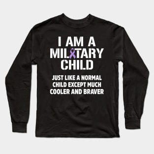 Military Child Month Purple Up Pride Cool Brave Long Sleeve T-Shirt